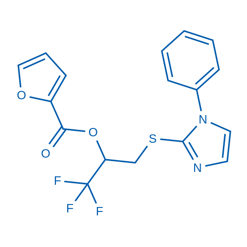 1,1,1-Trifluoro-3-[(1-phenyl-1H-imidazol-2-yl)sulfanyl]propan-2-yl furan-2-carboxylate 10mg
