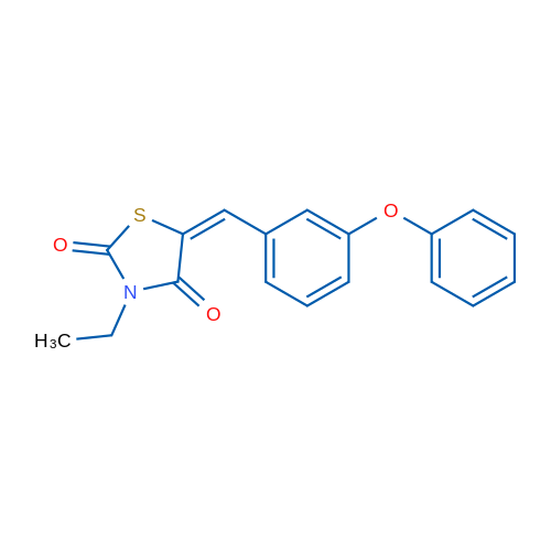 (5E)-3-Ethyl-5-[(3-phenoxyphenyl)methylidene]-1,3-thiazolidine-2,4-dione 1g