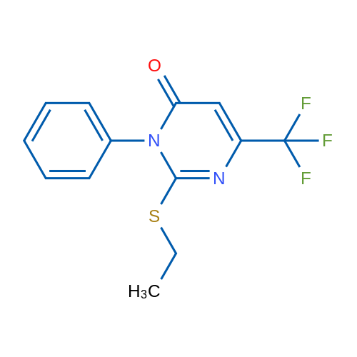 2-(Ethylsulfanyl)-3-phenyl-6-(trifluoromethyl)-3,4-dihydropyrimidin-4-one 1g