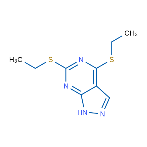 4,6-Bis(ethylthio)-1H-pyrazolo[3,4-d]pyrimidine 1g