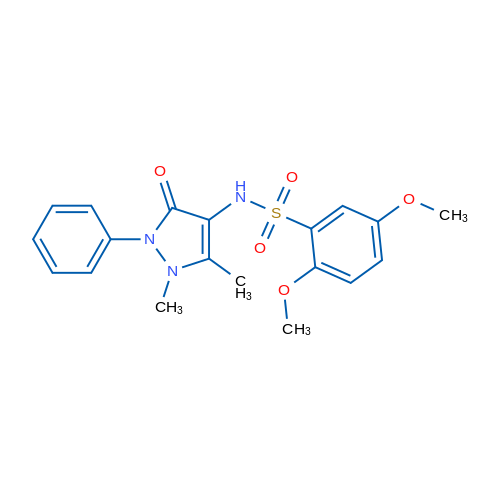 N-(1,5-Dimethyl-3-oxo-2-phenyl-2,3-dihydro-1H-pyrazol-4-yl)-2,5-dimethoxybenzene-1-sulfonamide 1g