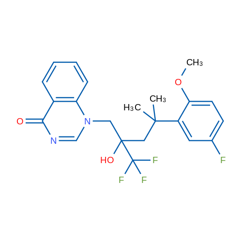 1-(4-(5-Fluoro-2-methoxyphenyl)-2-hydroxy-4-methyl-2-(trifluoromethyl)pentyl)quinazolin-4(1H)-one 1g