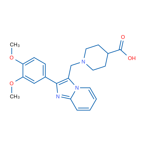 1-[2-(3,4-DImethoxyphenyl)imidazo[1,2-a]pyridin-3-ylmethyl]piperidine-4-carboxylic acid 1g