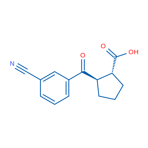 trans-2-(3-Cyanobenzoyl)cyclopentane-1-carboxylic acid 1g