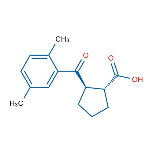 trans-2-(2,5-Dimethylbenzoyl)cyclopentane-1-carboxylic acid 1g