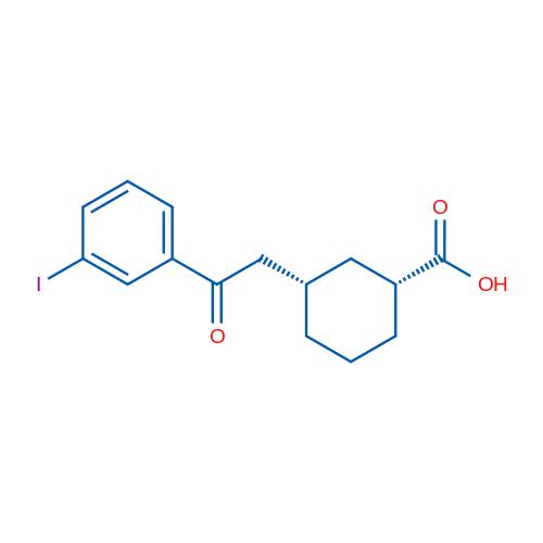 cis-3-[2-(3-Iodophenyl)-2-oxoethyl]cyclohexane-1-carboxylic acid 1g