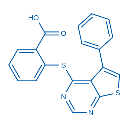 2-({5-phenylthieno[2,3-d]pyrimidin-4-yl}sulfanyl)benzoic acid 100mg