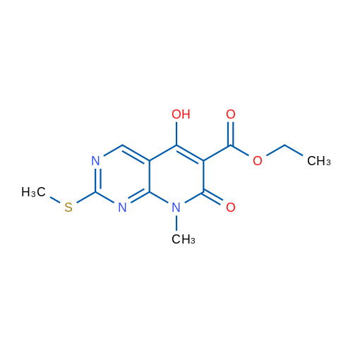 Ethyl 5-hydroxy-8-methyl-2-(methylthio)-7-oxo-7,8-dihydropyrido[2,3-d]pyrimidine-6-carboxylate 1g