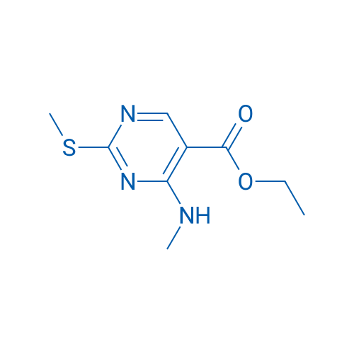 Ethyl 4-(methylamino)-2-(methylsulfanyl)-5-pyrimidinecarboxylate 250mg