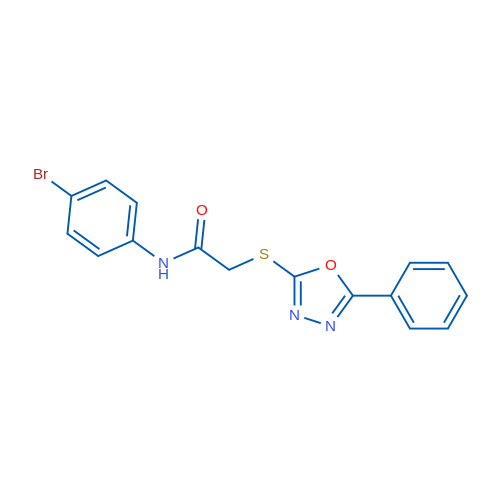 N-(4-Bromophenyl)-2-((5-phenyl-1,3,4-oxadiazol-2-yl)thio)acetamide 1g