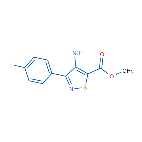 methyl 4-amino-3-(4-fluorophenyl)-1,2-thiazole-5-carboxylate 250mg