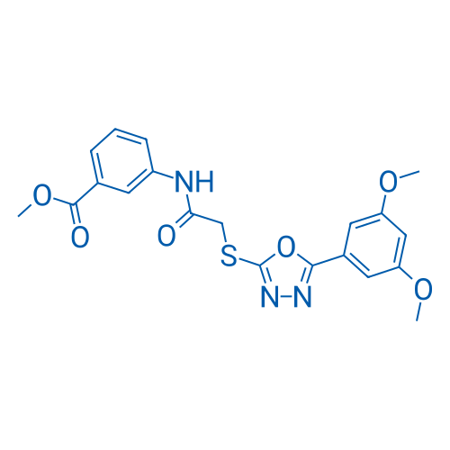 Methyl 3-(2-((5-(3,5-dimethoxyphenyl)-1,3,4-oxadiazol-2-yl)thio)acetamido)benzoate 25mg