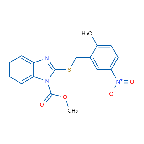 Methyl 2-((2-methyl-5-nitrobenzyl)thio)-1H-benzo[d]imidazole-1-carboxylate 1g