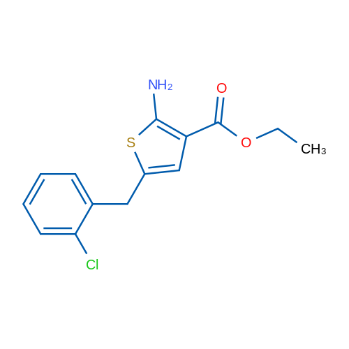 Ethyl 2-amino-5-(2-chlorobenzyl)thiophene-3-carboxylate 1g