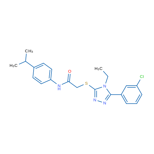 2-{[5-(3-chlorophenyl)-4-ethyl-4H-1,2,4-triazol-3-yl]sulfanyl}-N-[4-(propan-2-yl)phenyl]acetamide 1g