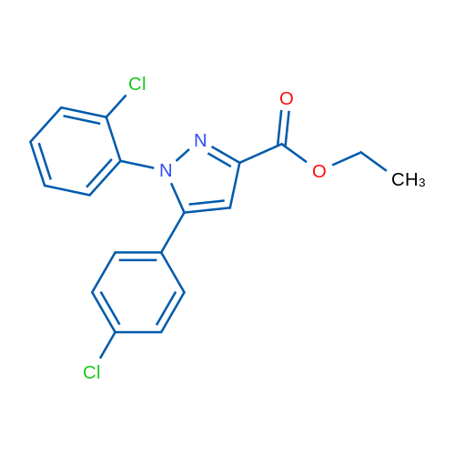 Ethyl 1-(2-chlorophenyl)-5-(4-chlorophenyl)-1H-pyrazole-3-carboxylate 1g
