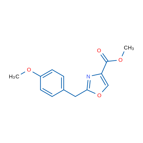 Methyl 2-(4-methoxybenzyl)oxazole-4-carboxylate 250mg