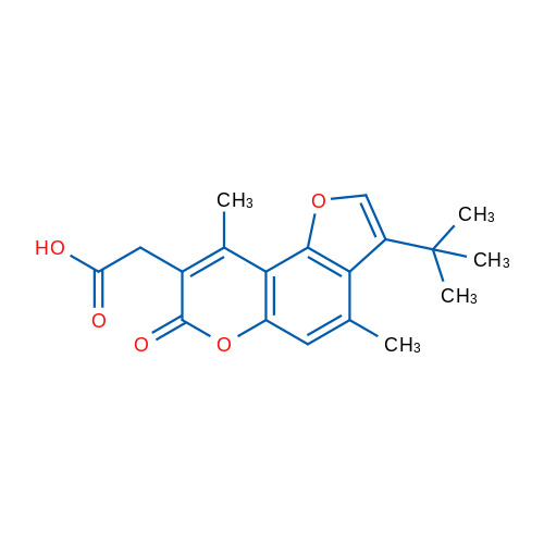 2-{3-tert-butyl-4,9-dimethyl-7-oxo-7H-furo[2,3-f]chromen-8-yl}acetic acid 1g
