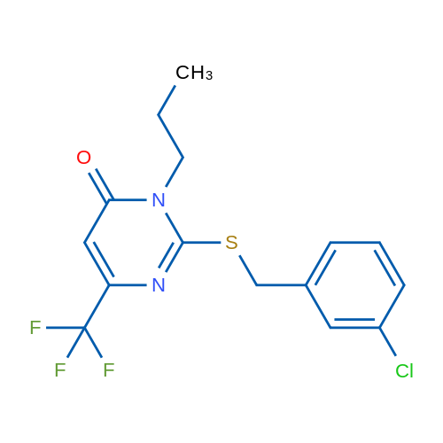 2-{[(3-chlorophenyl)methyl]sulfanyl}-3-propyl-6-(trifluoromethyl)-3,4-dihydropyrimidin-4-one 1g