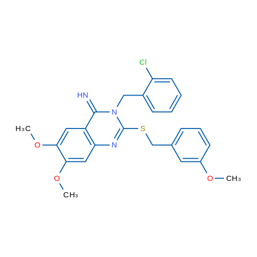 3-[(2-Chlorophenyl)methyl]-6,7-dimethoxy-2-{[(3-methoxyphenyl)methyl]sulfanyl}-3,4-dihydroquinazolin-4-imine 1g