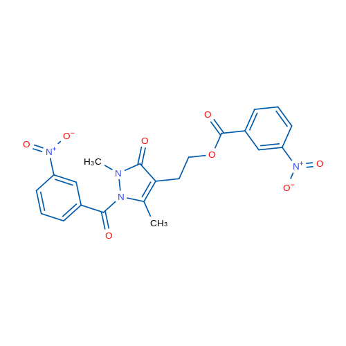 2-[2,5-Dimethyl-1-(3-nitrobenzoyl)-3-oxo-2,3-dihydro-1H-pyrazol-4-yl]ethyl 3-nitrobenzoate 1g