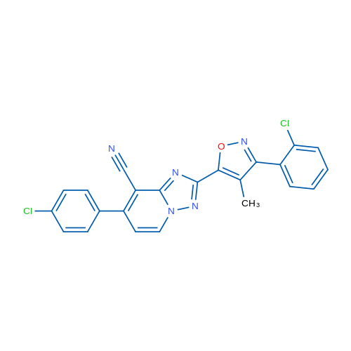 7-(4-Chlorophenyl)-2-[3-(2-chlorophenyl)-4-methyl-1,2-oxazol-5-yl]-[1,2,4]triazolo[1,5-a]pyridine-8-carbonitrile 1g