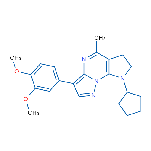3-Cyclopentyl-10-(3,4-dimethoxyphenyl)-7-methyl-1,3,8,12-tetraazatricyclo[7.3.0.0^{2,6}]dodeca-2(6),7,9,11-tetraene 1g