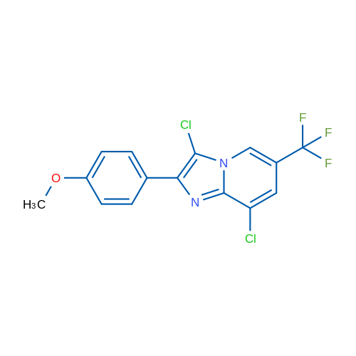 3,8-Dichloro-2-(4-methoxyphenyl)-6-(trifluoromethyl)imidazo[1,2-a]pyridine 1g
