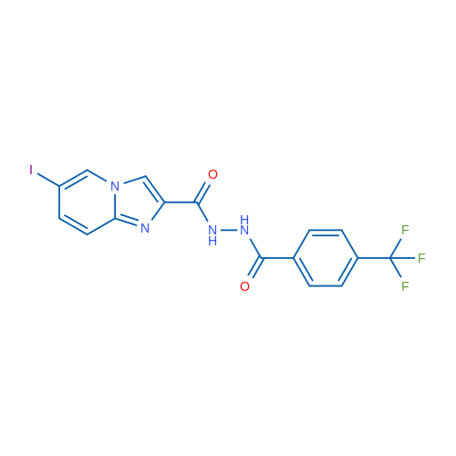 N'-{6-iodoimidazo[1,2-a]pyridine-2-carbonyl}-4-(trifluoromethyl)benzohydrazide 1g