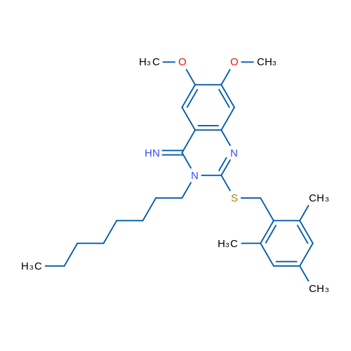 6,7-Dimethoxy-3-octyl-2-{[(2,4,6-trimethylphenyl)methyl]sulfanyl}-3,4-dihydroquinazolin-4-imine 1g