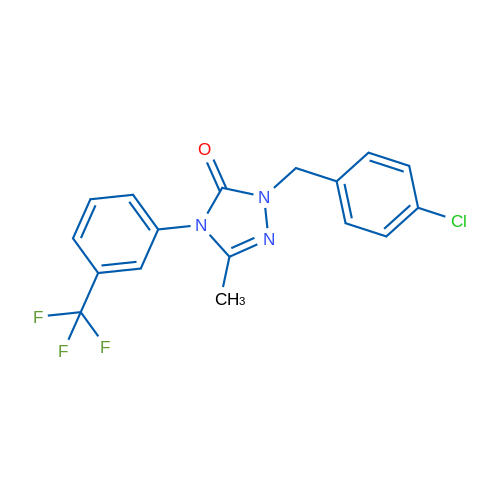 1-[(4-Chlorophenyl)methyl]-3-methyl-4-[3-(trifluoromethyl)phenyl]-4,5-dihydro-1H-1,2,4-triazol-5-one 1g