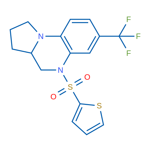 5-(Thiophene-2-sulfonyl)-7-(trifluoromethyl)-1H,2H,3H,3aH,4H,5H-pyrrolo[1,2-a]quinoxaline 1g