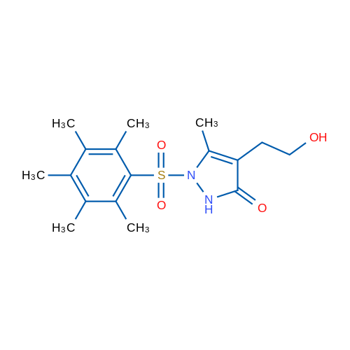 4-(2-Hydroxyethyl)-5-methyl-1-(2,3,4,5,6-pentamethylbenzenesulfonyl)-2,3-dihydro-1H-pyrazol-3-one 1g