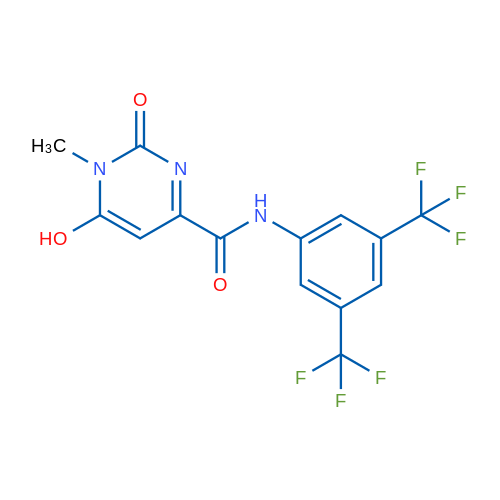 N-[3,5-Bis(trifluoromethyl)phenyl]-6-hydroxy-1-methyl-2-oxo-1,2-dihydropyrimidine-4-carboxamide 1g