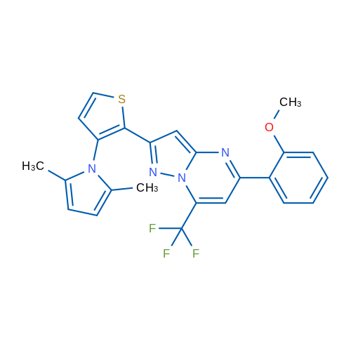 1-{2-[5-(2-methoxyphenyl)-7-(trifluoromethyl)pyrazolo[1,5-a]pyrimidin-2-yl]thiophen-3-yl}-2,5-dimethyl-1H-pyrrole 1g