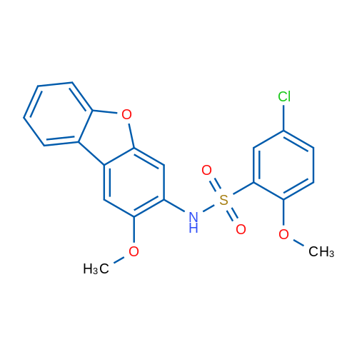 5-Chloro-2-methoxy-N-{4-methoxy-8-oxatricyclo[7.4.0.0^{2,7}]trideca-1(9),2(7),3,5,10,12-hexaen-5-yl}benzene-1-sulfonamide 1g
