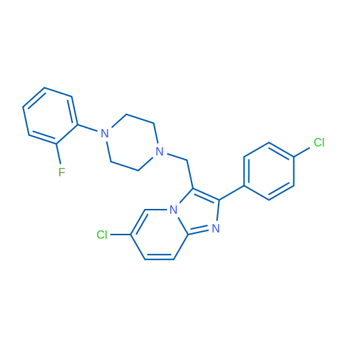 1-{[6-chloro-2-(4-chlorophenyl)imidazo[1,2-a]pyridin-3-yl]methyl}-4-(2-fluorophenyl)piperazine 1g