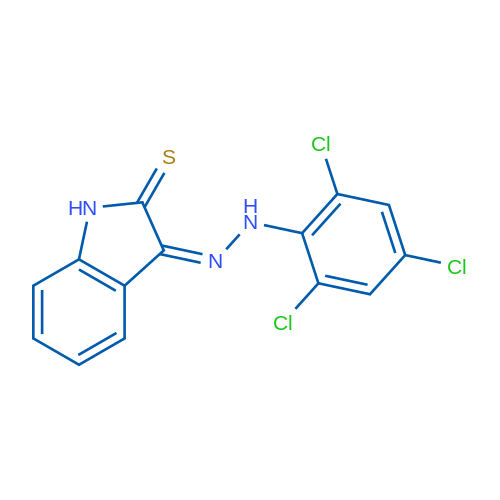 3-(2-(2,4,6-Trichlorophenyl)hydrazono)indoline-2-thione 1g
