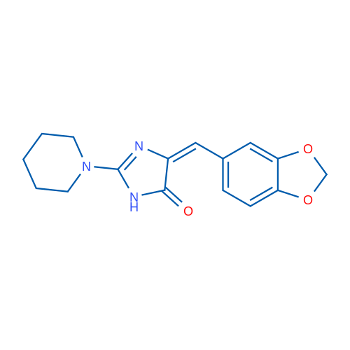 (4E)-4-[(2H-1,3-Benzodioxol-5-yl)methylidene]-2-(piperidin-1-yl)-4,5-dihydro-1H-imidazol-5-one 1g