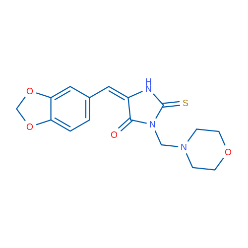 (5E)-5-[(2H-1,3-Benzodioxol-5-yl)methylidene]-3-[(morpholin-4-yl)methyl]-2-sulfanylideneimidazolidin-4-one 1g