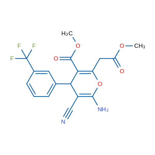 Methyl 6-amino-5-cyano-2-(2-methoxy-2-oxoethyl)-4-[3-(trifluoromethyl)phenyl]-4H-pyran-3-carboxylate 1g