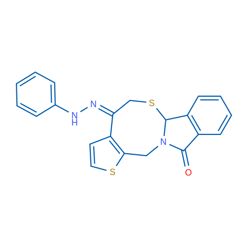 (8Z)-8-(2-Phenylhydrazin-1-ylidene)-4,10-dithia-1-azatetracyclo[9.7.0.0^{3,7}.0^{12,17}]octadeca-3(7),5,12(17),13,15-pentaen-18-one 1g