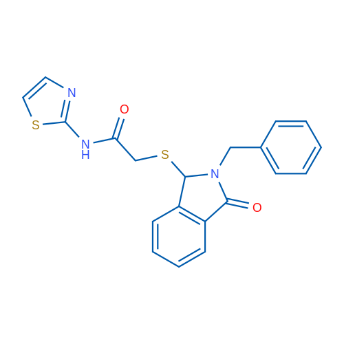 2-[(2-Benzyl-3-oxo-2,3-dihydro-1H-isoindol-1-yl)sulfanyl]-N-(1,3-thiazol-2-yl)acetamide 1g