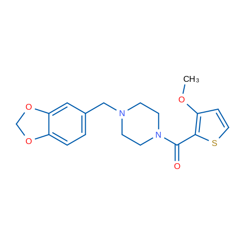 1-[(2H-1,3-Benzodioxol-5-yl)methyl]-4-(3-methoxythiophene-2-carbonyl)piperazine 1g
