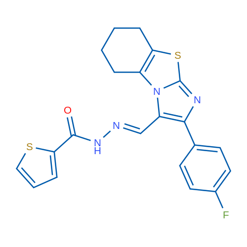 N'-[(1E)-[4-(4-Fluorophenyl)-7-thia-2,5-diazatricyclo[6.4.0.0^{2,6}]dodeca-1(8),3,5-trien-3-yl]methylidene]thiophene-2-carbohydrazide 1g