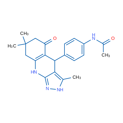 N-(4-{3,7,7-trimethyl-5-oxo-2H,4H,5H,6H,7H,8H,9H-pyrazolo[3,4-b]quinolin-4-yl}phenyl)acetamide 1g