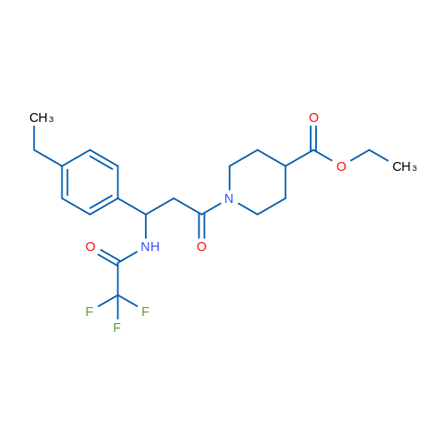 Ethyl 1-[3-(4-ethylphenyl)-3-(2,2,2-trifluoroacetamido)propanoyl]piperidine-4-carboxylate 1g