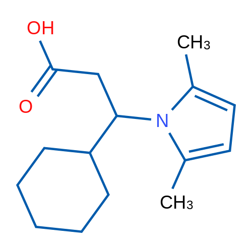 3-Cyclohexyl-3-(2,5-dimethyl-1H-pyrrol-1-yl)propanoic acid 1g