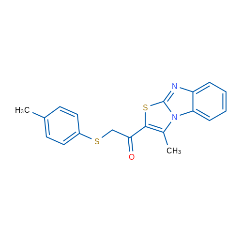 1-{3-methyl-5-thia-2,7-diazatricyclo[6.4.0.0^{2,6}]dodeca-1(12),3,6,8,10-pentaen-4-yl}-2-[(4-methylphenyl)sulfanyl]ethan-1-one 1g