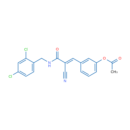 3-[(1E)-2-Cyano-2-{[(2,4-dichlorophenyl)methyl]carbamoyl}eth-1-en-1-yl]phenyl acetate 1g